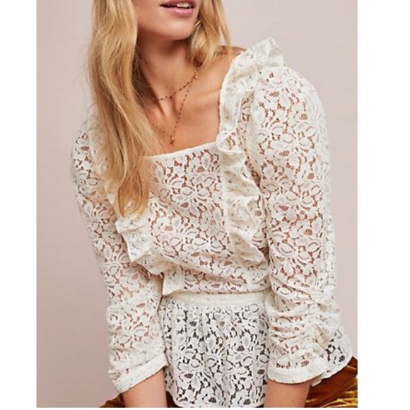 Anthropologie Tops - Anthropologie meadow rue lace ruffled top
